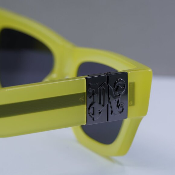 Palm Angels PERI10J MAGNOLIA 1807 Rectangle Sunglasses - Yellow/Dark Grey - Picture 8 of 9
